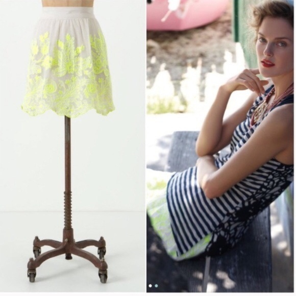 Anthro mesh embroidered skirt - Picture 2 of 5